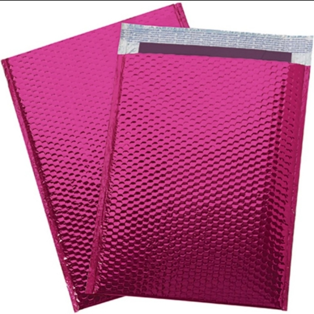 Pink metallic poly bubble mailer 20 pack 6X10